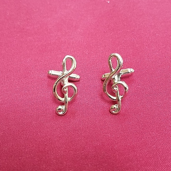 🦋4 for $20, or as marked. 💥LAST ONE💥 NWT Silver Tone Musical Cuff Links - Picture 3 of 5